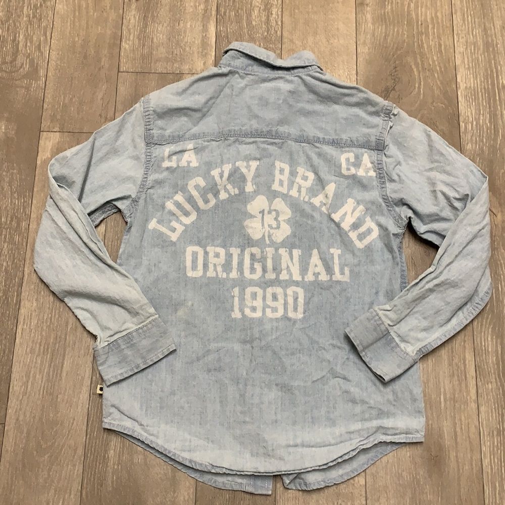 Kids Lucky Brand Denim Jean Button Up Shirt